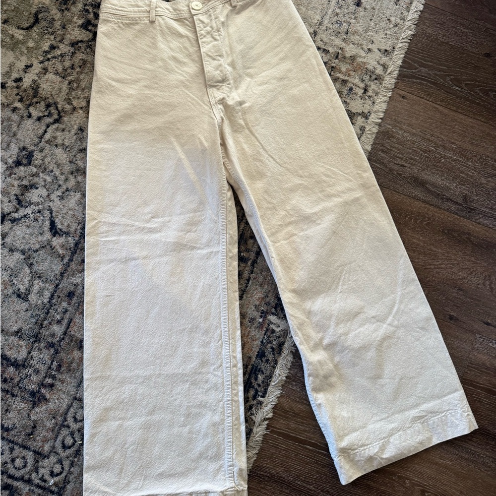 Jesse Kamm Sailor Wide Leg Pants in Cream Kamm Pants Wheat